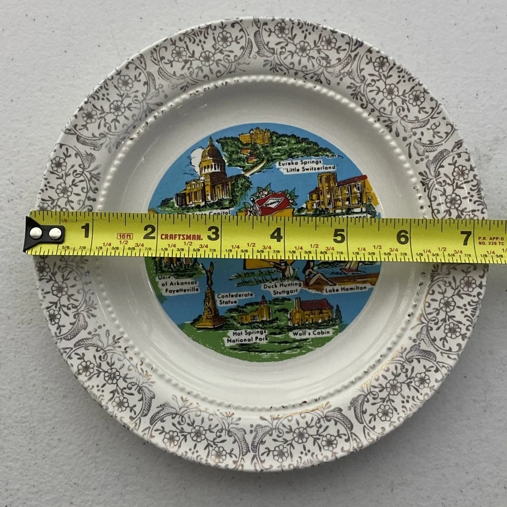 VTG Arkansas Collectors Plate Hot Springs Eureka Lake Hamilton Old Arsenal 7.25